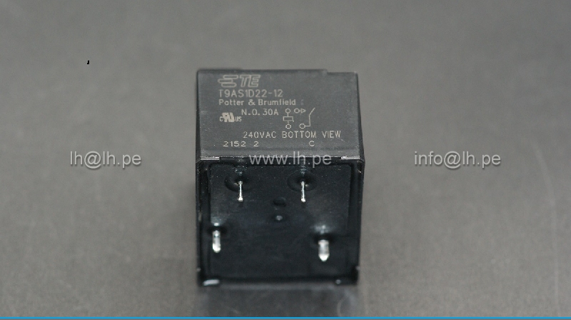 T9AS1D22-12                                 Relé electromagnético 12VDC, SPST-NO, 30A, 4 Pines, marca TE
