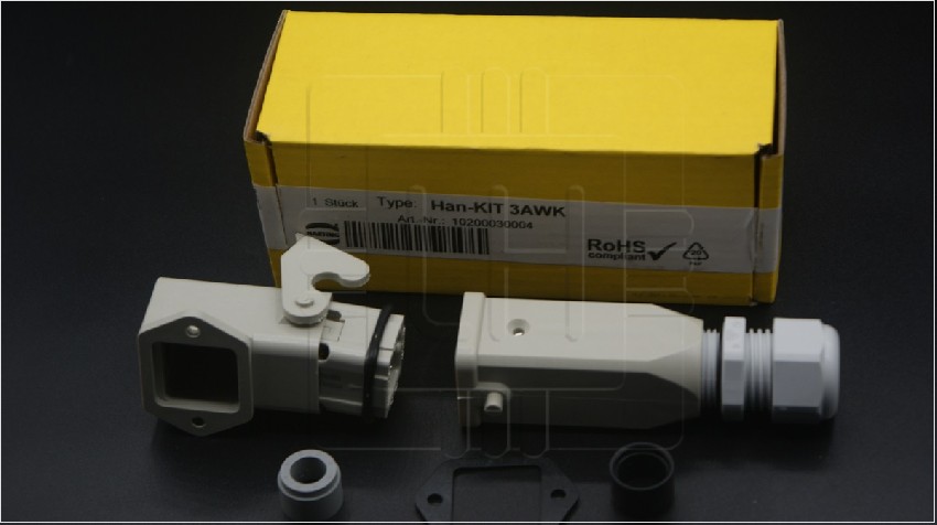 10200030004                   Conector: HDC; macho + hembra; Han Kit; PIN: 4; 3+PE; tamaño 3A; Marca: Harting