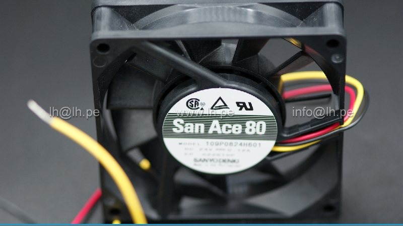 109P0824H601                                    Ventilador axial 24VDC, 80x80x20mm, 3 cables, 0.12A, marca Sanyo Denki
