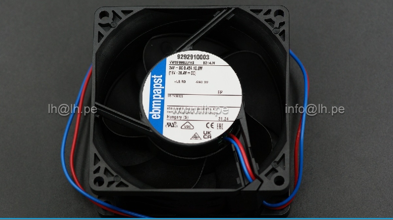 8214JN 9292910003                     Ventilador DC, axial, 24VDC, 80x80x38mm, 131m3/h, EBM PAPTS