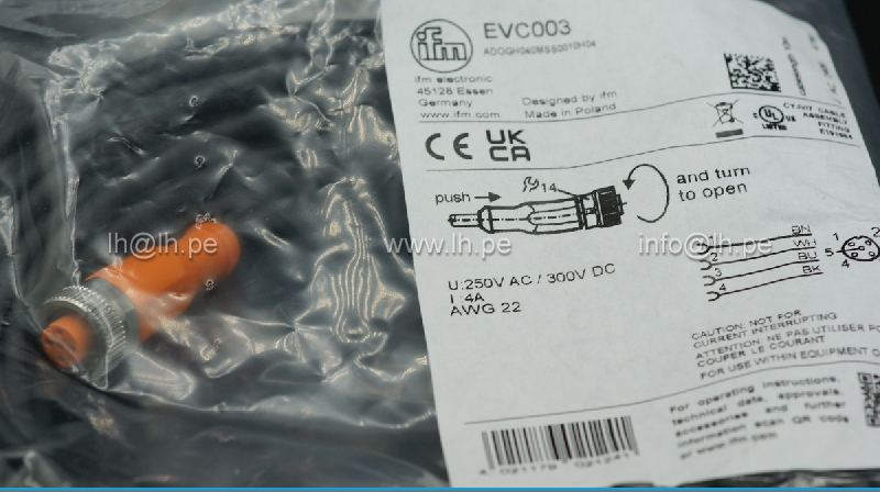 EVC003                  Conector para sensor M12 4 pines, con cable de 10m, Marca: IFM
