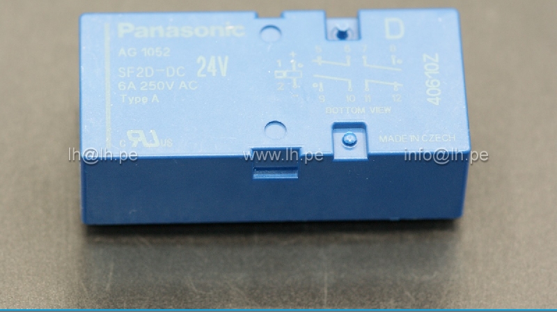 SF2D-DC24V                   Relé electromagnético 24VDC, 8 Pines, SPST-NO x2 + SPST-NC x2, marca Panasonic