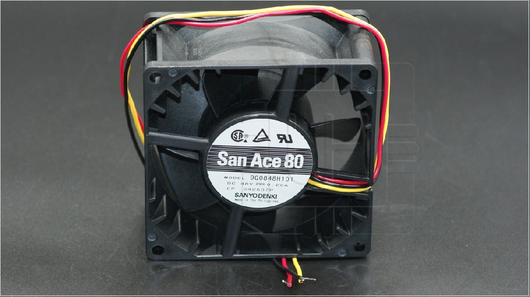 9G0848H101                 Ventilador: DC; axiales; 48VDC; 0.20A,80x80x38mm; con salida de 3 cables  136,8m3/h; 49dBA; bolas; Marca: SANYO DENKI