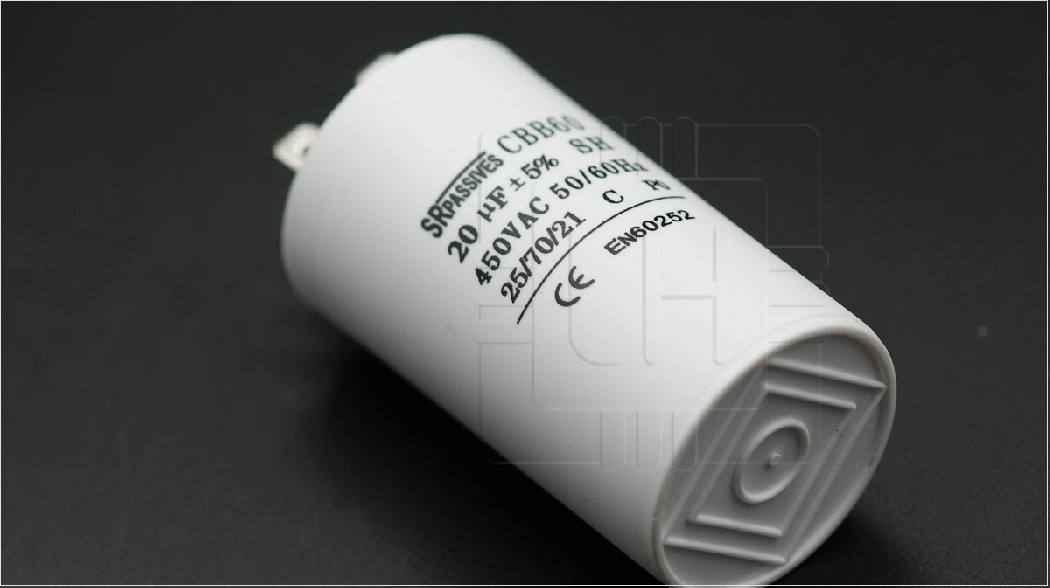 CBB60A-20/450                    Condensador para motores, de trabajo 20uF, 450V, Marca SR PASSIVES