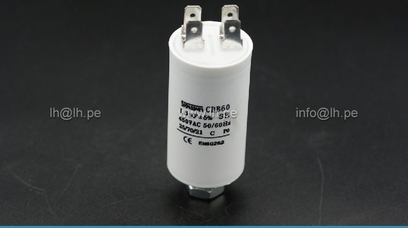 CBB60E-1.5/450          Condensador para motor de trabajo 1.5uF, 450V, Marca: SR Passives