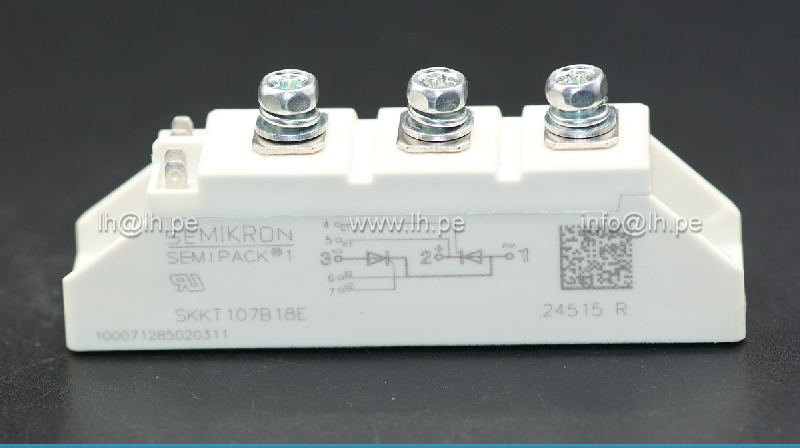 SKKT107B18E                     Modulo Semipack doble thyristor 107A, 1800V, Semipack-1; Marca: Semirkon