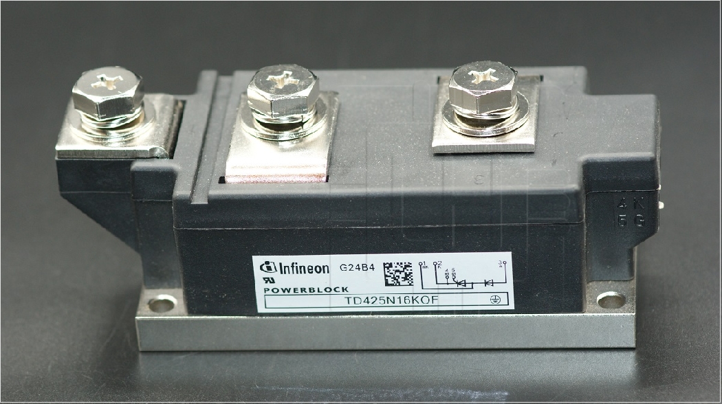 TD425N16KOF                  Módulo thyristor & diodo  425A, 1600V; BG-PB60AT-1; Ufmax: 1,5V; Marca: Infineon