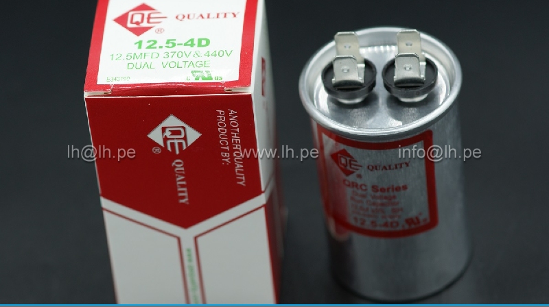 12.5-4D                    Capacitor Metalizado 12.5uF 370/440VAC, 50/60Hz, QUALITY
