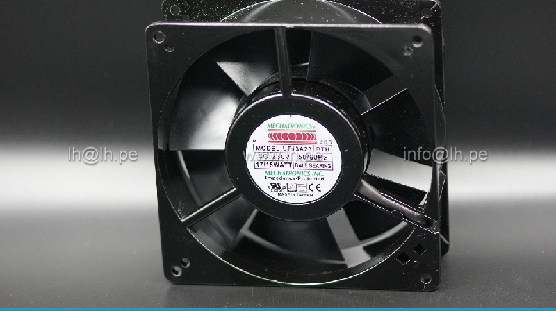 UF13A23-BTHR                    Ventilador AC, axial 127x127x38mm, 230VAC, 50/60Hz, 17/15Watt, Marca: MECHATRONICS