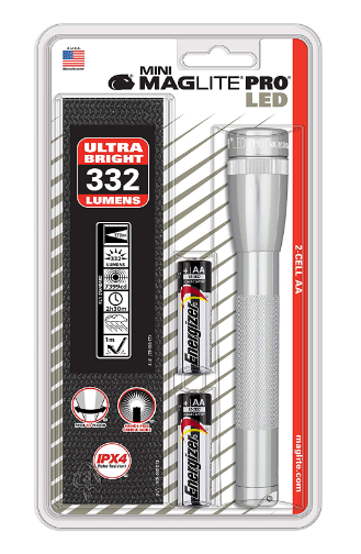 SP2P10H 155-000-281                   Maglite 2AA MiniMag Pro LED linterna w / funda, SP2P10H, plata