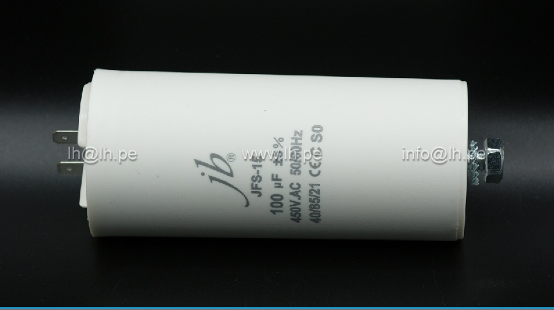 JFS15A6107J000000B                  Condensador para motores de trabajo continuo 100uF, 450VAC, 50/60Hz, JB Capacitors