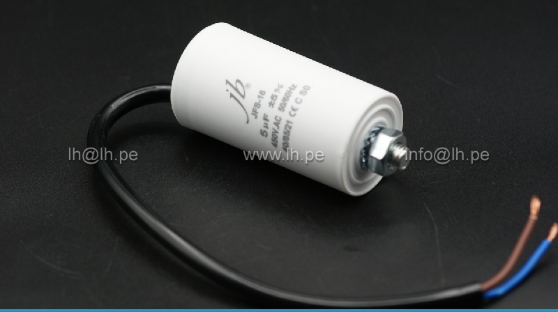 JFS16A6505J000000B                             Condensador para motor 5uF, 450VAC, con cable, marca JB