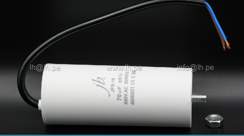 JFS16A6706J000000B                      Condensador para motor de trabajo 70uF, 450VAC, 5%, marca JB