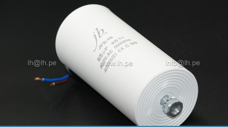 JFS16A6856J000000B                      Condensador para motor de trabajo 85uF, 450VAC, 2 cables, fijación perno, marca JB
