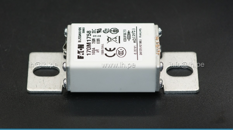 170M1758                  Fusible UltraRapido 160A, 750/800VDC, 000FU/70,Size 000, 24x36x96mm, aR, IEC, UL, EATON