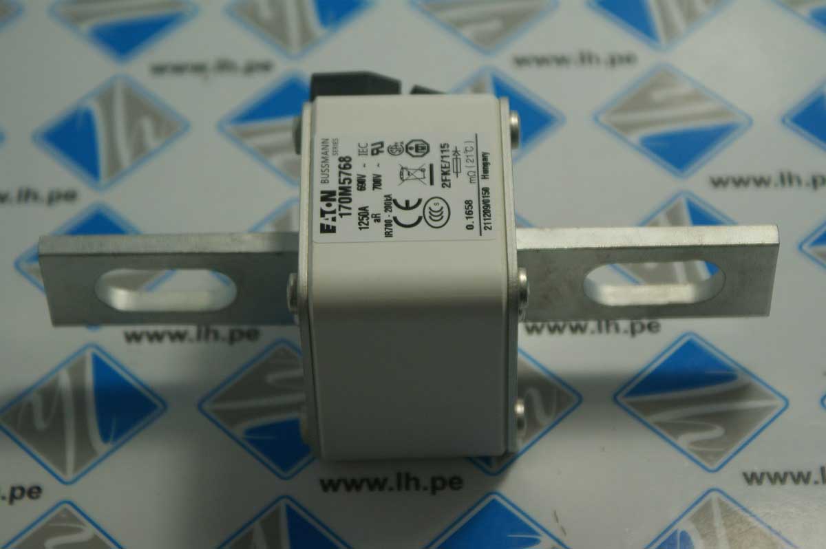 170M5768           fusible, ultra rápido, 1250 A, AC 600 V, size 2, 61 x 77 x 135 mm, aR, IEC, UL, indicador simple