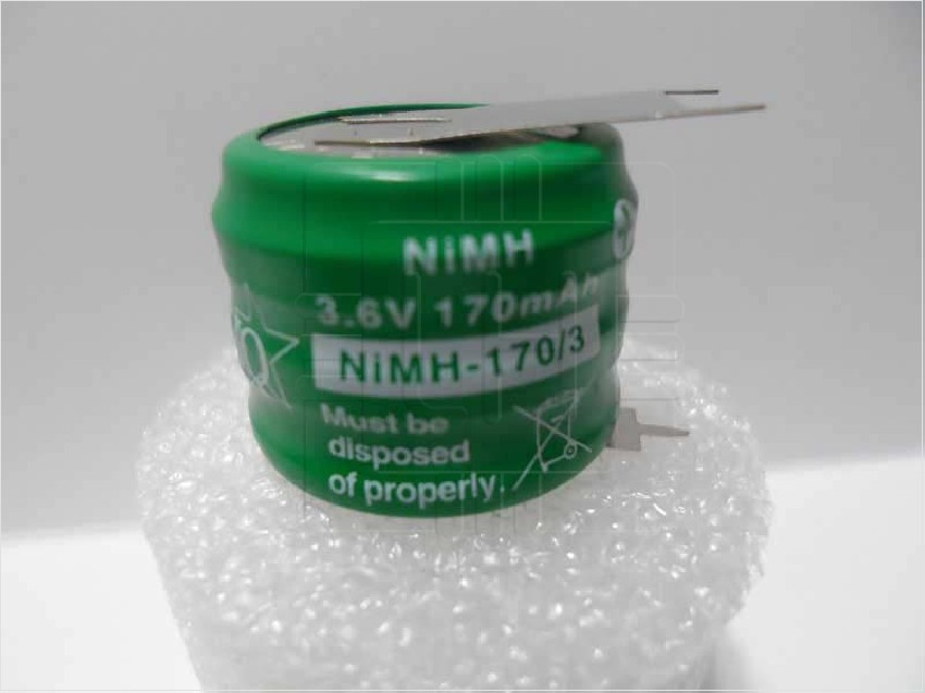 ACCU-170/3 NiMH-170/3            Batería Ni-MH, 3.6V, 170mAh, 3 pines