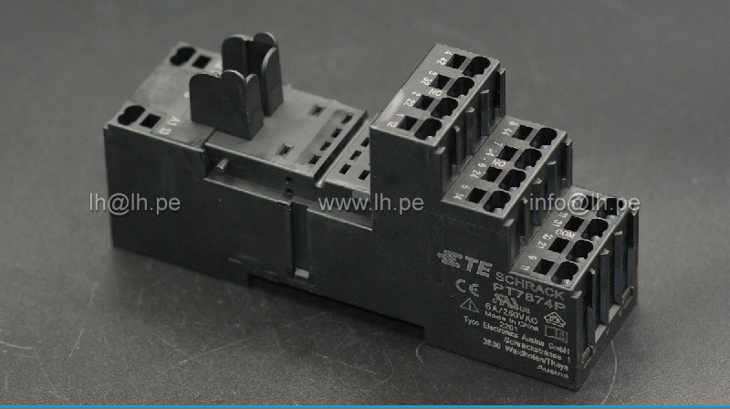 PT7874P 1860000-1                  Base para relay de 14 Pines, 6A/250VAC, para riel DIN, TE