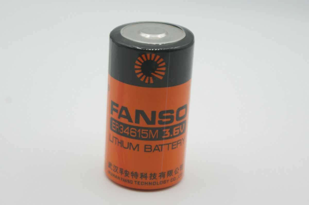 ER34615M        Batería de litio de ER34615M/S de FANSO 3.6V D 13Ah. Dimensiones: 33 mm X 600 mm formato LR20, D, UM1