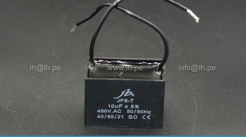 JFS7A6106J000000B                           Condensador para motor 10uF, 450VAC, salida de cables, marca JB