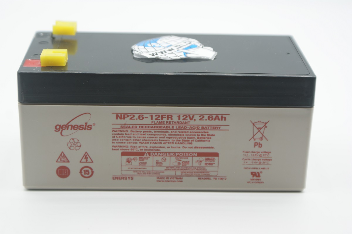 NP2.6-12FR                  Batería, ácido del plomo, recargable, rectangular, 12VDC, 2.6Ah, con conexión rápida: 0.187