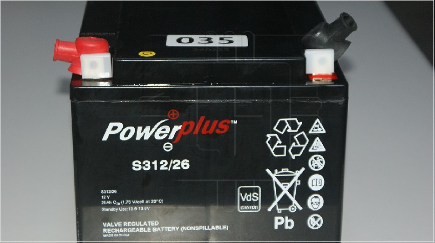 S312/26                   BATERIA PLOMO ACIDO, VALVOREGULADA, 2V, 26Ah, MARCA POWERPLUS