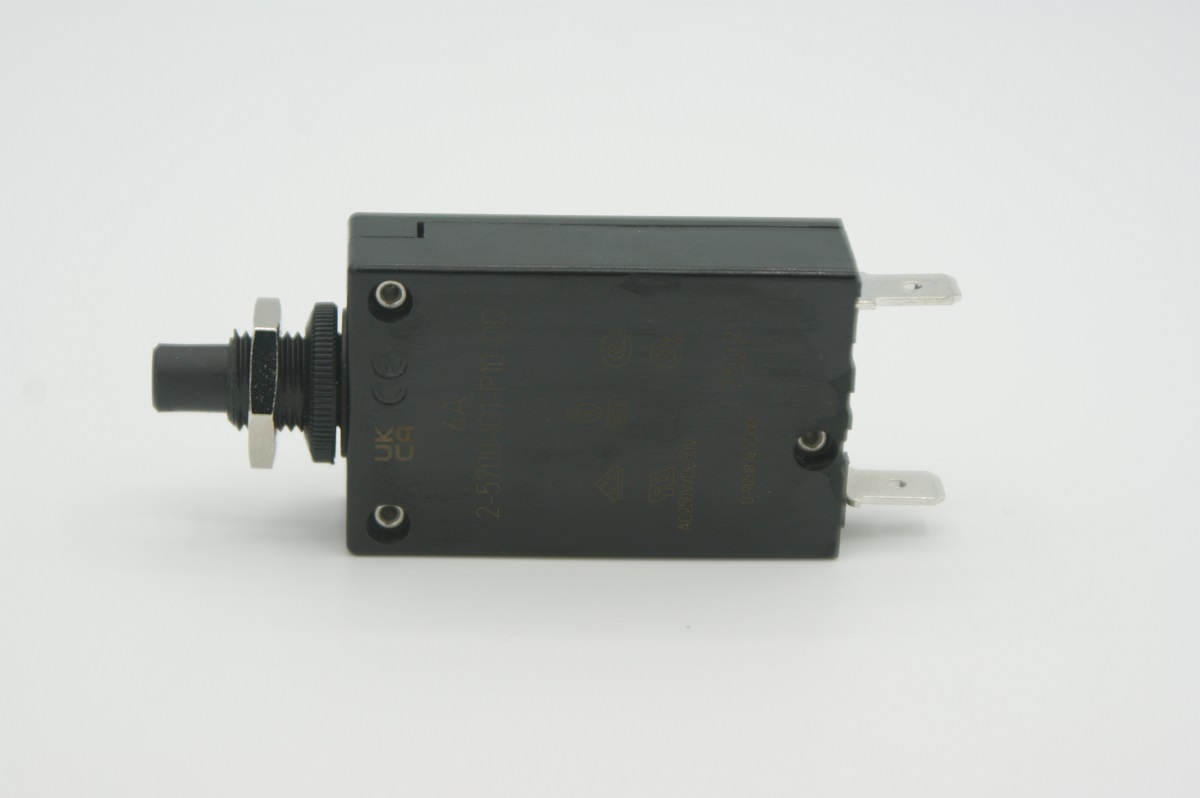 2-5700-IG1-P10-DD-6A                   Circuit Breaker Thermal 6A 250 V AC 50 V DC Push-Push Panel Mount