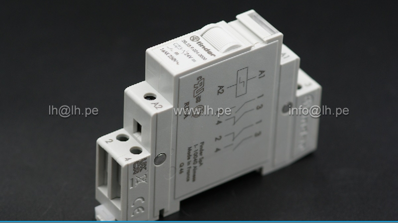 20.23.9.024.0000                    Rele Panel Mount para riel DIN, 24VAC, 16A, SPST-NC, SPST-NO, Marca: Finder 
