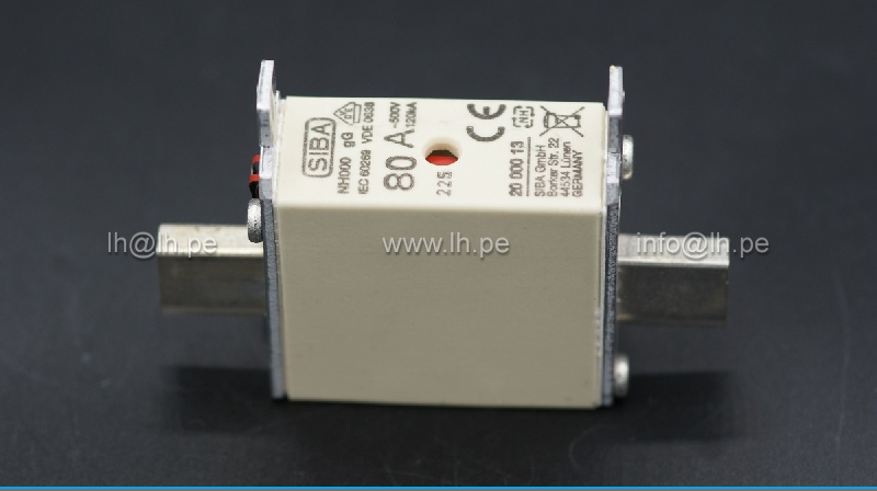 2000013.80                  Fusible tipo NH-000, 80A, 500V, 120kA, SIBA