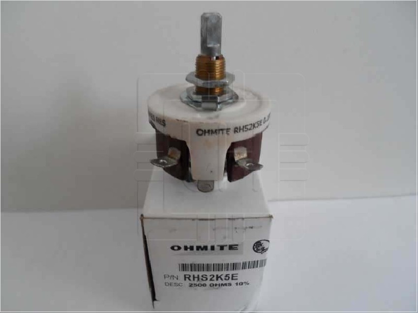 RHS2K5E     Rheostat; Rest 2.5 Kilohms; Wirewound; Pwr-Rtg 25W; Pan