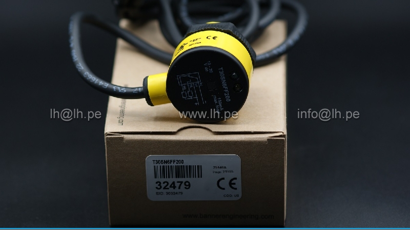 T30SN6FF200                     Sensor Fotoeléctrico, alcance 200mm, 10-30VDC, NPN, Marca Banner