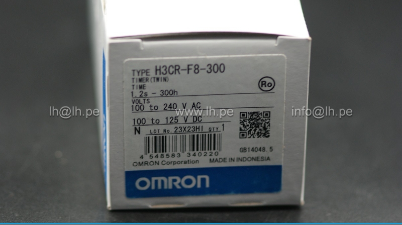 H3CR-F8-300-AC100/240                 Timer, Flicker OFF start, 8-pin, ranges 1.2s to 300h, 100 to 240VAC/100 to 125VDC; Marca: Omron