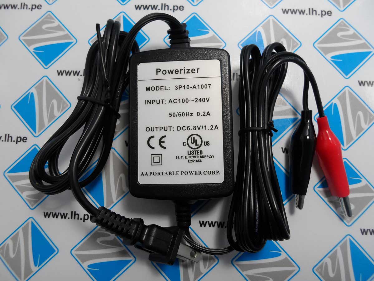 3P10-A1007      Smart Charger (1.3 A) for 6V Lead Acid Battery: 3 stage floating for Worldwide Use