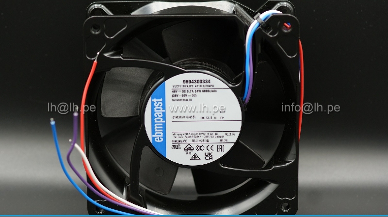 4118N/2H4PU                    Ventilador axial 48VDC, 0.7A, 120x120x38mm, 4 cables, marca EBM PAPST