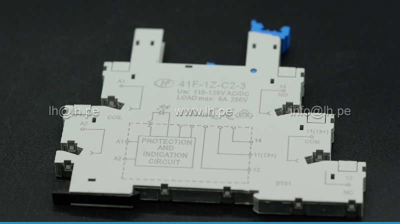 41F-1Z-C2-3                 Base para riel DIN de 5 pines, 6A, 250VAC, Marca Hongfa