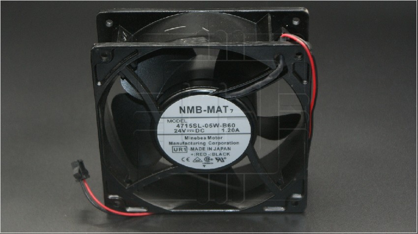 4715SL-05W-B60               Ventilador axial 120x120x38mm, 24VDC, 1.2A, con cable y conector, Minebea