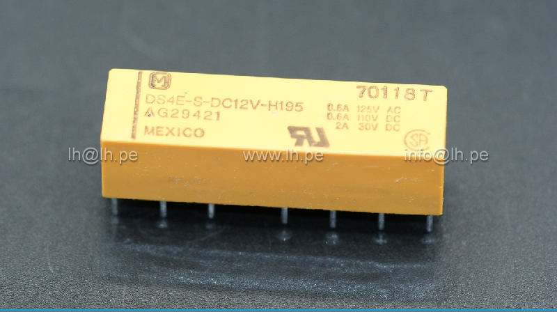 DS4E-S-DC12V-H195                 Rele miniatura 12VDC, 14 pines, Marca: Panasonic