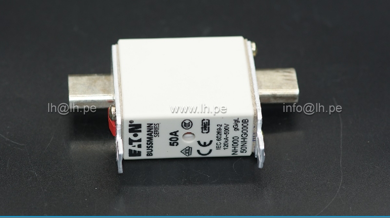 50NHG000B                                Fusible cerámico 50A, 500VAC, NH000, marca EATON