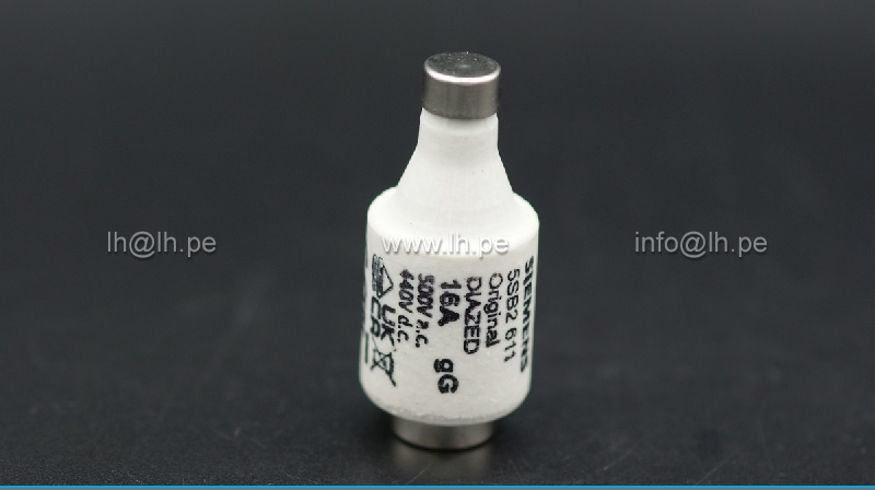 5SB2611                   Fusible tipo botella 16A, 440/500VAC, DIAZED, D02, gG, SIEMENS