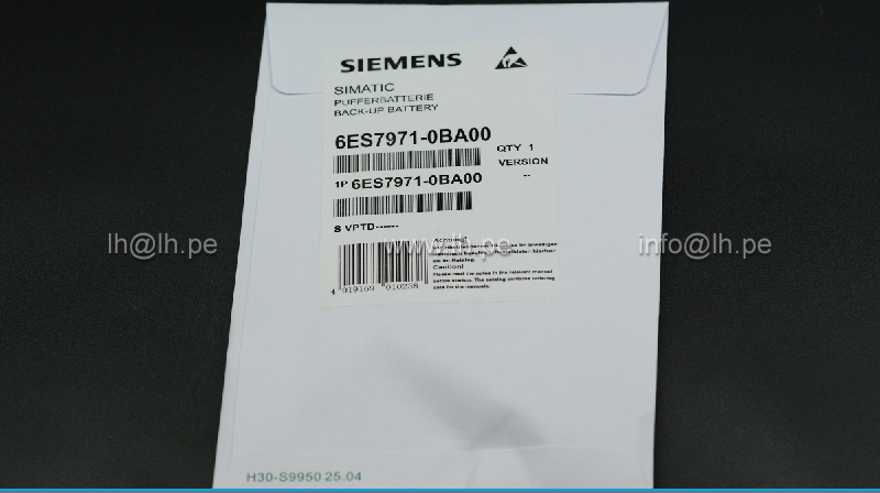 6ES7971-0BA00          Batería Lithium para PLC, SIMATIC S7-400/ LR06, Marca Siemens
