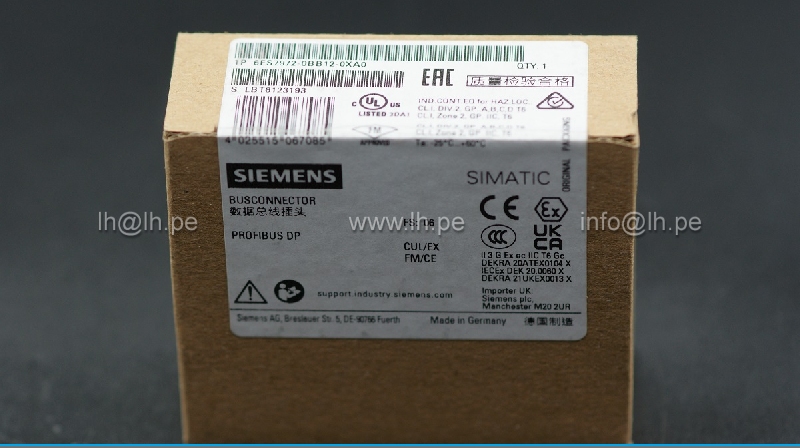 6ES7972-0BB12-0XA0                         Conector profibus 12Mbps, IP20, marca Siemens