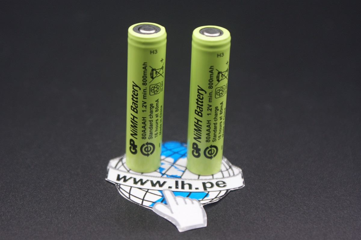 80AAAH                Batería Recargable Ni-MH, AAA, R3, 1.2V, 780mAh