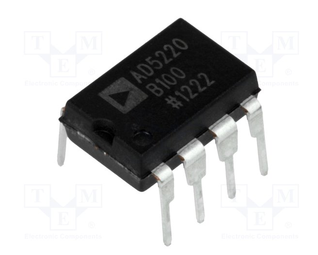 AD5220BNZ100                 Circuito integrado, potenciómetro digital, 100kΩ, 7bit, SO8