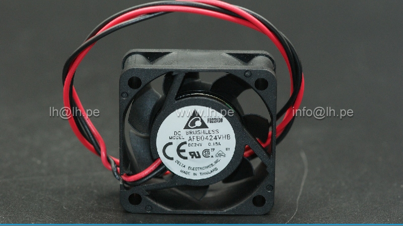 AFB0424VHB               Ventilador Axial DC, 40x40x15mm, 24VDC, 0.15A, con salida de 2 cables, Delta