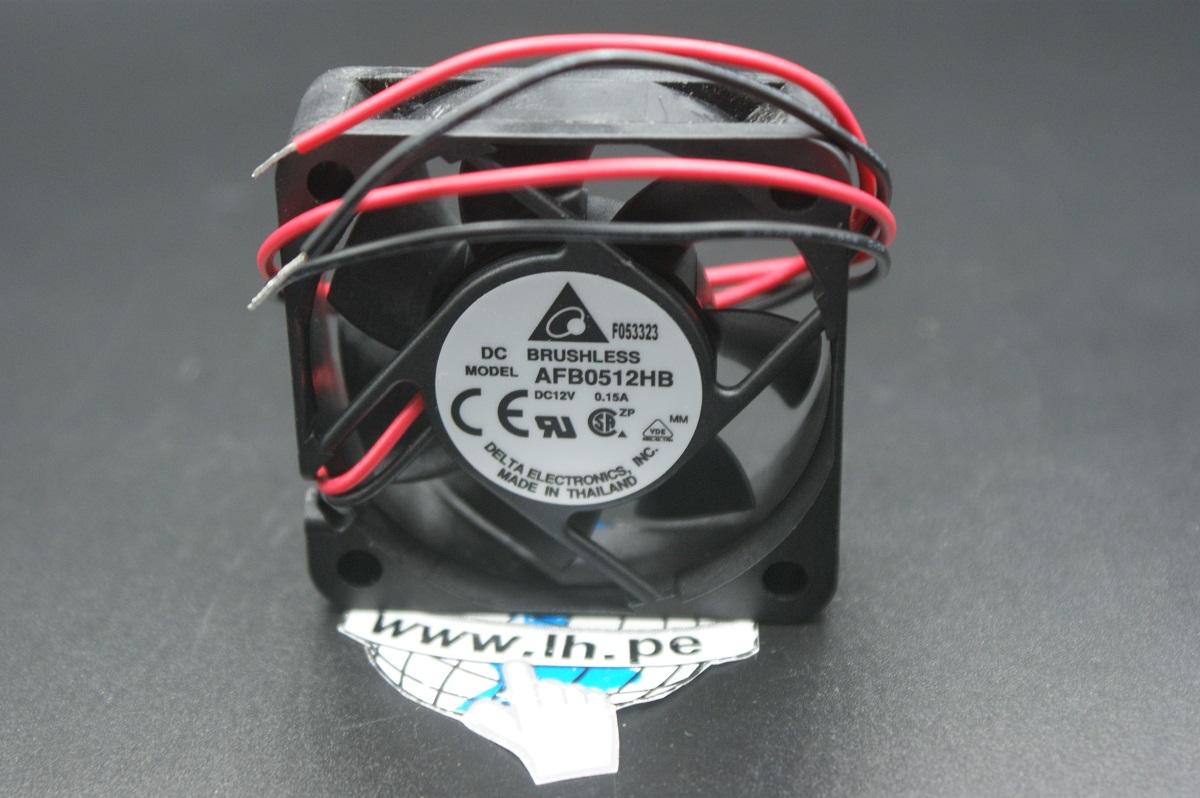 AFB0512HB                   Ventilador axial 50x50x15mm, 12VDC, 0.15A, con salida de 2 cables