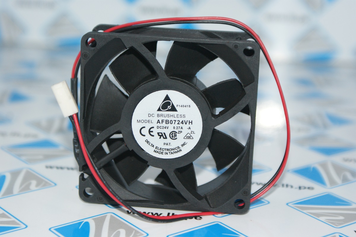 AFB0724VH-A              Ventiladores tangenciales CC Tubeaxial Fan, 70x25.4mm, 24VDC, Ball Bearing, Lead Wires, Locked Rotor Sensor