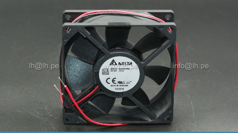 AFB0812SH                          Ventilador axial, DC, 12VDC, 0.51A, 80x80x25mm, con salida de 2 cables, Delta