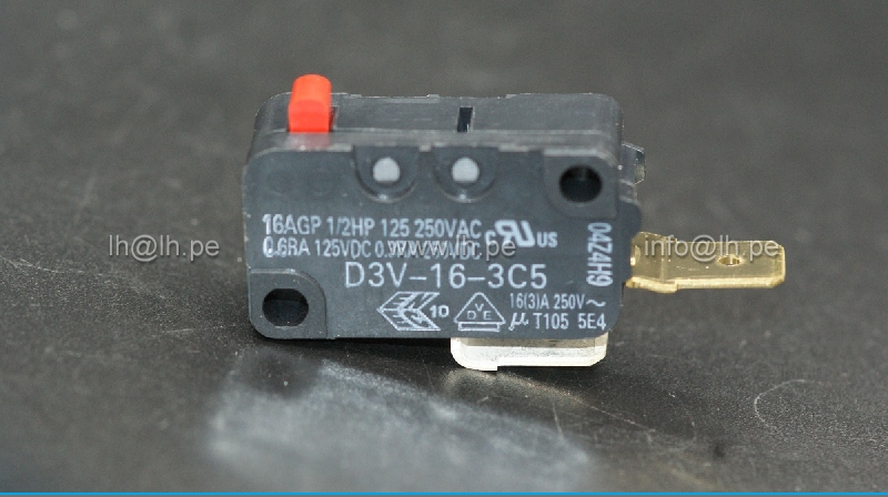 D3V163C5                  Micro Switch SNAP ACTION, 16A/250VAC, SPST-NO, marca OMRON