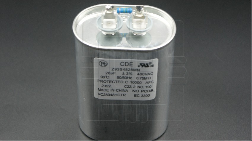 Z93S4828MN                Capacitor Metalizado 28uF; 3%+/-; 90°C; 480V, 50/60Hz; 750W, Marca: CDE