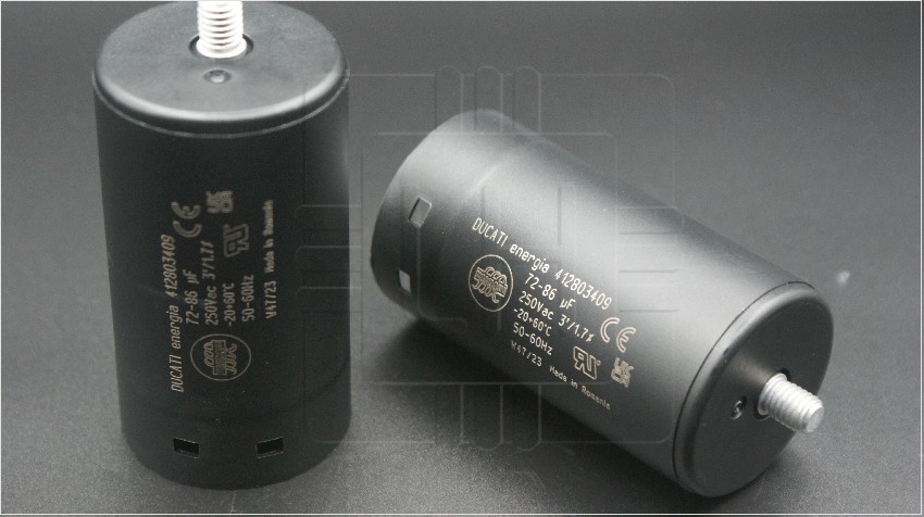 412803409       Capacitor Arranque 72-86uF, 250VAC, M8